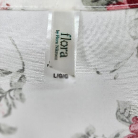 Floral Kimono Robe Belt L 93% Polyester & 7% Spandex‎ White & Pink Rose Pattern - Picture 8 of 9